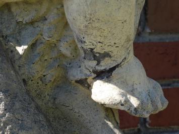 Vintage Set of 2 Putti on Pedestal - 130 cm - Cast Stone