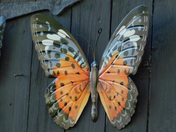 Set of Wall Butterflies - Purple and Orange - Metal
