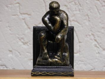 Set Buchstützen - Der Denker - Gusseisen - Bronze-Look