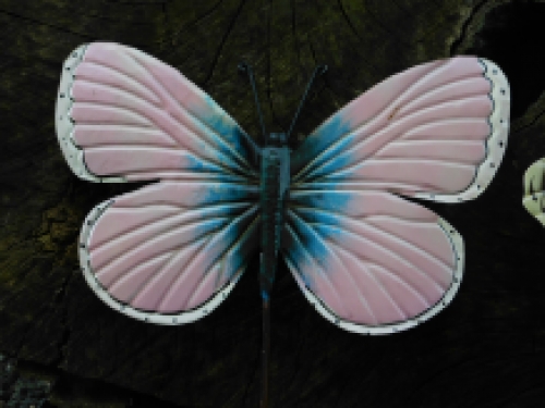 Vlinder kapstok roze - handgemaakt van metaal