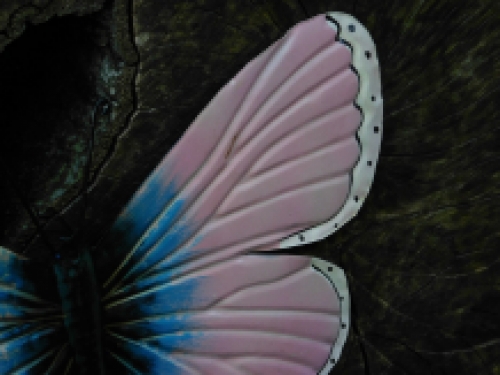 Set of 2: coat rack butterflies - blue & pink - handmade from metal