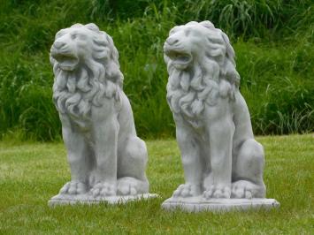 Set Sitting Lions - 53 cm - Stone