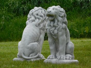 Set Sitting Lions - 53 cm - Stone