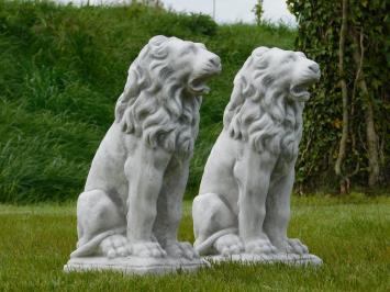 Set Sitting Lions - 53 cm - Stone