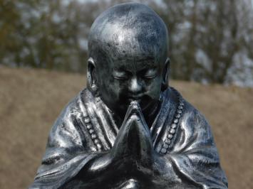 Shaolin Monk praying - polystone - grey with black