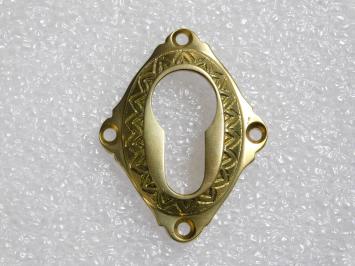 Sierlijk Slotrozet PC - 6 x 4.5 cm - Gepolijst Messing