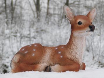 Liegender Sikahirsch - Polystone - frostbeständig