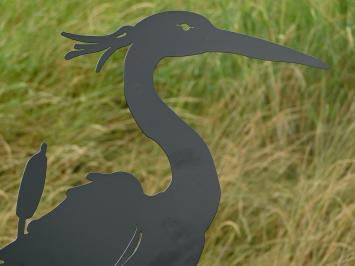 Tuinsteker Reiger Silhouette - 112 cm - Mat Zwart