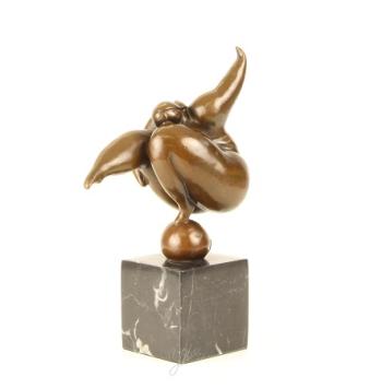 A bronze statue/sculpture of a dancing nude woman in modernist style
