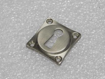 Quadratische Schlossrosette BB – Mattnickel