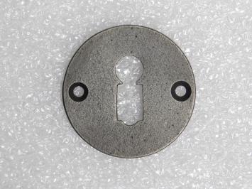 Round Lock Rosette – BB – Galvanized Cast Iron – Gray