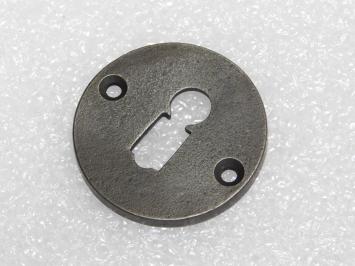 Round Lock Rosette – BB – Galvanized Cast Iron – Gray