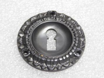Lock escutcheon BB - Round - Dark patinated brass