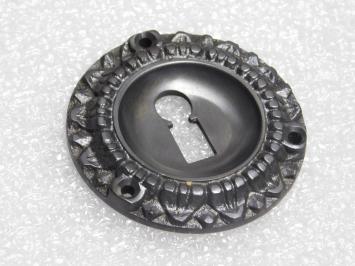 Lock escutcheon BB - Round - Dark patinated brass