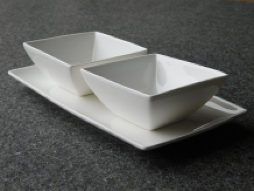 Snack set - porcelain - three pieces