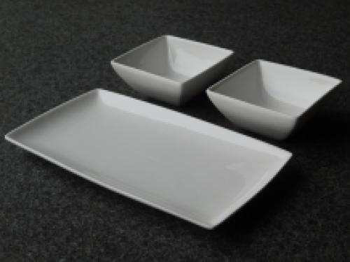 Snack set - porcelain - three pieces