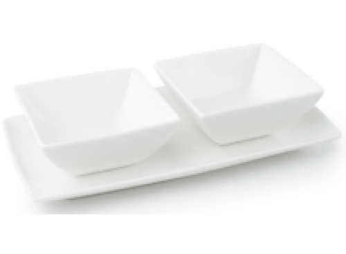 Snack set - porcelain - three pieces