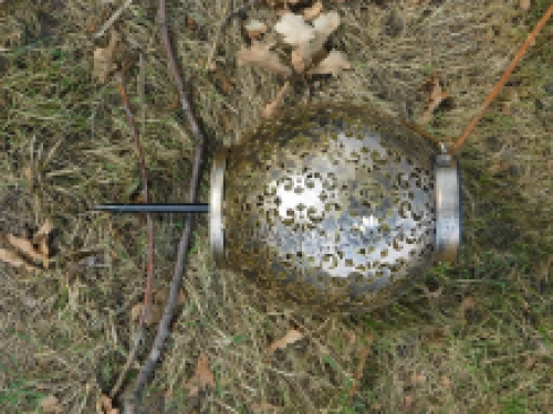 Koperen Buiten tafellamp, op zonne-energie en met schemersensor