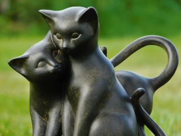 Statue Spielende Katzen - Schwarz und Braun - Polystone