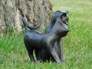 Beeld Spelende Katten - Zwart met Bruin - Polystone