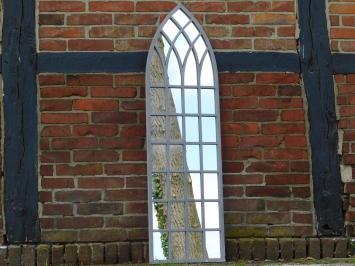 Large Church Window Mirror - Metal Rim - 140 cm x 40 cm