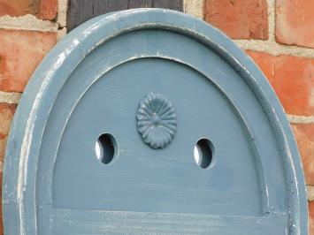 Mirror with wooden frame and doors - vintage blue