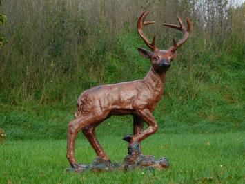 Standing Deer XL - Brown - Polystone - 110 cm high