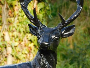 Standing Deer XL - Black - Polystone - 110 cm high