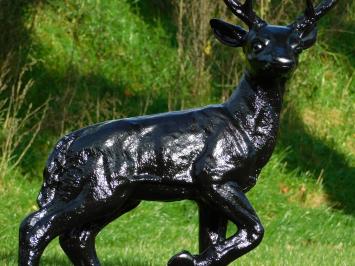 Standing Deer XL - Black - Polystone - 110 cm high