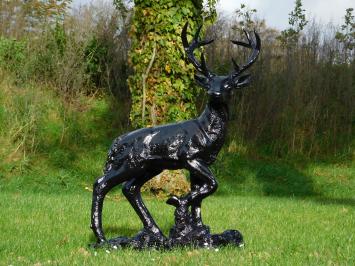 Standing Deer XL - Black - Polystone - 110 cm high