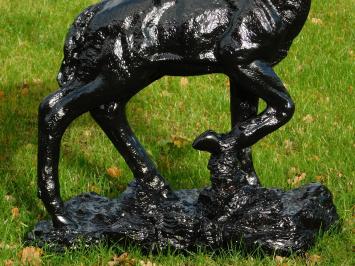 Standing Deer XL - Black - Polystone - 110 cm high