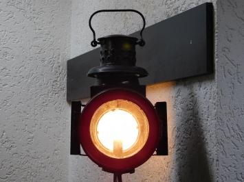 Antike Osmeka Eisenbahnlaterne mit Lampe - aufrecht - 90 cm