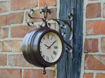 Station Clock with Thermometer - 30 cm - Soft Steel and Glass