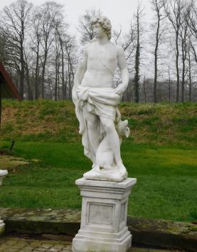 Tuinbeeld Sint-Hubertus op Sokkel - 205 cm - Steen