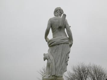Garten Statue Saint Hubert auf Sockel - 205 cm - Stein