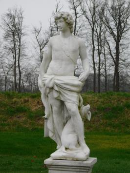 Garden Statue Saint Hubert on Pedestal - 205 cm - Stone