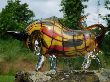 Glazen Beeld Stier – Handgemaakt Glasgeblazen Kunstwerk