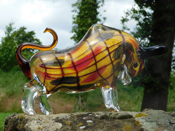 Glazen Beeld Stier – Handgemaakt Glasgeblazen Kunstwerk