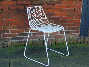 Chair - old white - metal