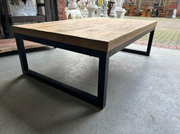 Industrial table - wood - black metal frame