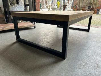 Industrial table - wood - black metal frame