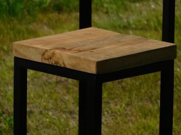 Set of 3 Tables - Industrial - Mango Wood with Black Metal Base