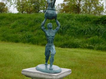 Sundial Atlas, bronze-brass, Aris Mundi Apollo, man carries earth.