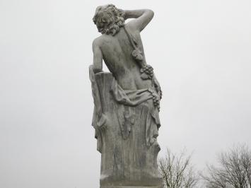 Garden Statue Dionysos/Bacchus on Pedestal - 200 cm - Stone