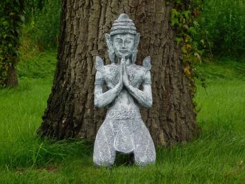 Statue Temple Keeper - Grey with White - Polystone