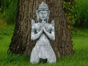 Statue Temple Keeper - Grey with White - Polystone