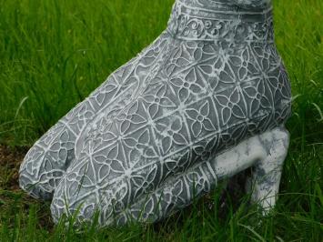 Statue Temple Keeper - Grey with White - Polystone