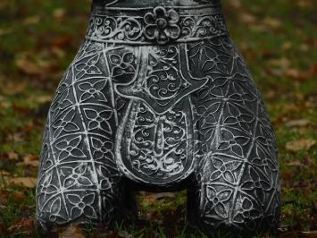 Beeld Tempelwachter - grijs met zwart - polystone