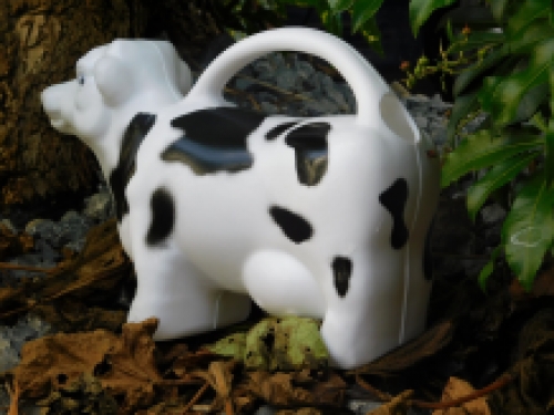 Watering can Cow - black and white - plastic