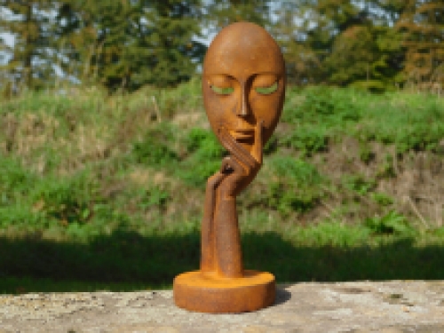 Statue ''the mask'' - cast iron - rust colour